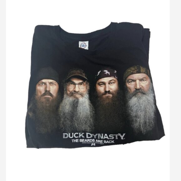 Duck Dynasty T-Shirt Mens Size 2XL Black W/Graphics "The Beards Are Back" Cotton - Picture 3 of 3